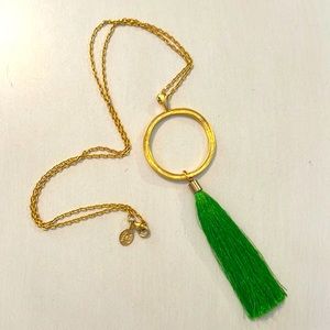 Susan Shaw Stamped Gold Plated
Necklace with Tassle Pendant
Made in USA